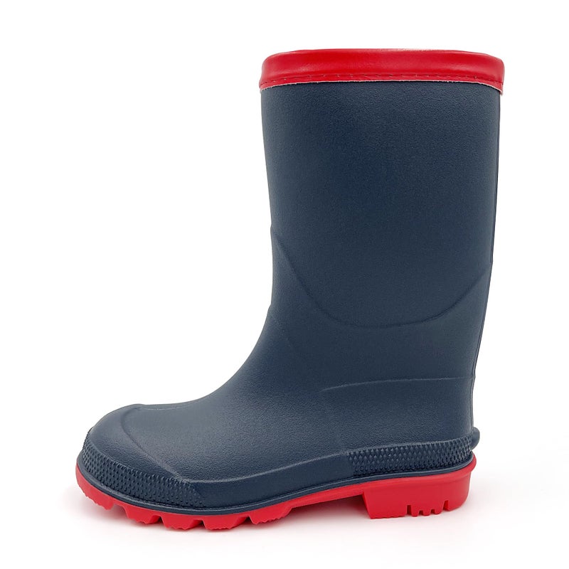 Amoji Boy Rain Boots Girl Rain Boots Kid Rubber Boots Garden Boots Child Wellies Easy On Rainboots Children Waterproof YX16 Navy Size 2.5-3 Big Kid - Image 2